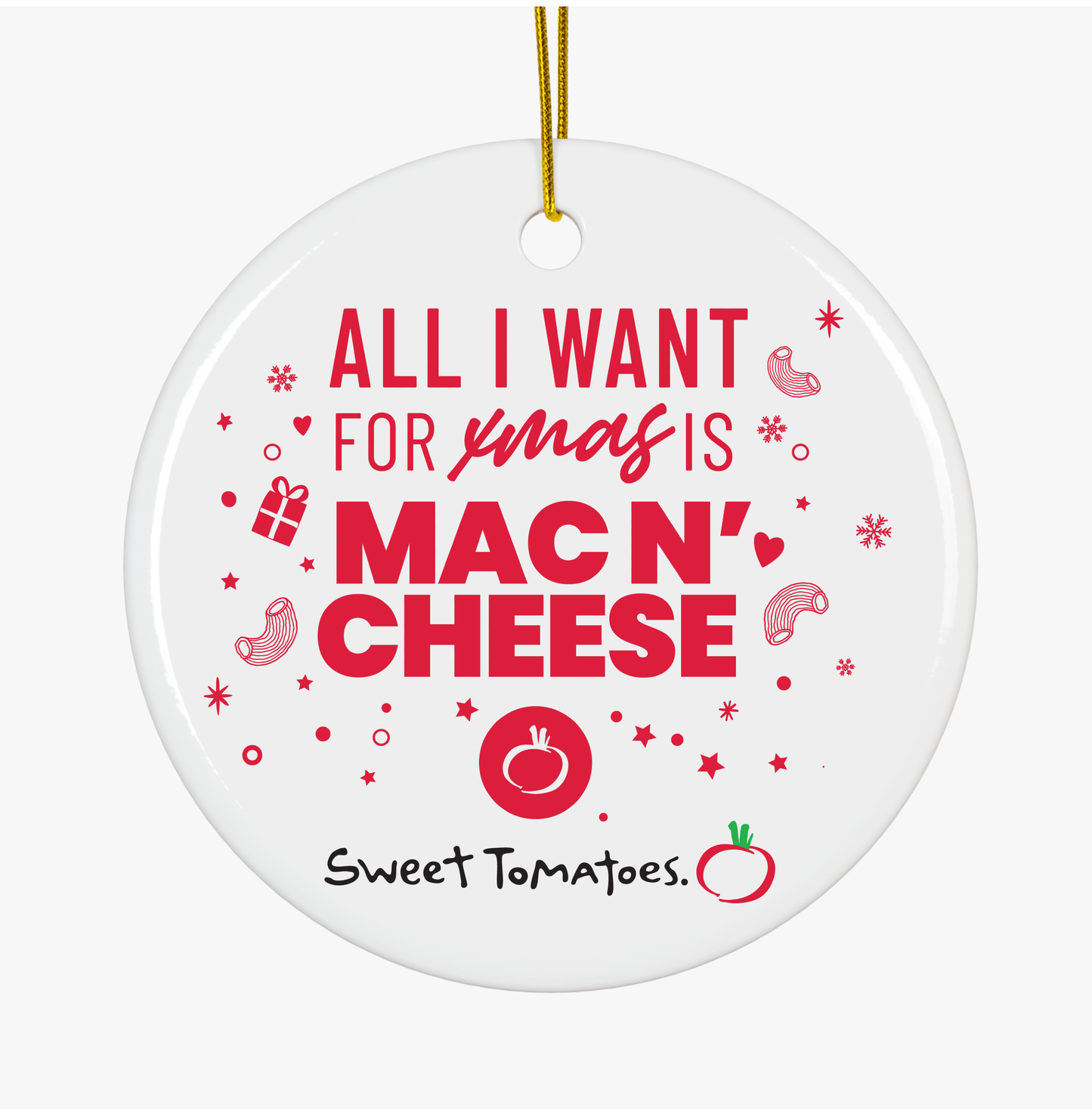 Mac N Cheese Ceramic Ornament